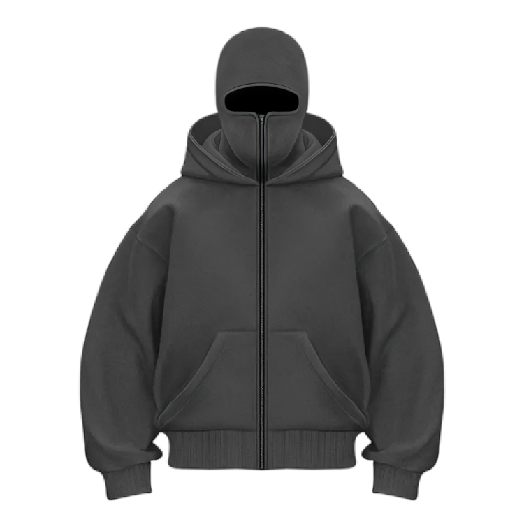 Ninja Face Cover Hoodie Black & Ash 2_Pcs Combo - Image 2