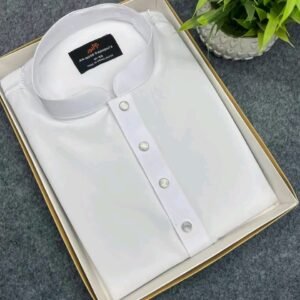 China Vangchur Fabric Solid Panjabi (White)