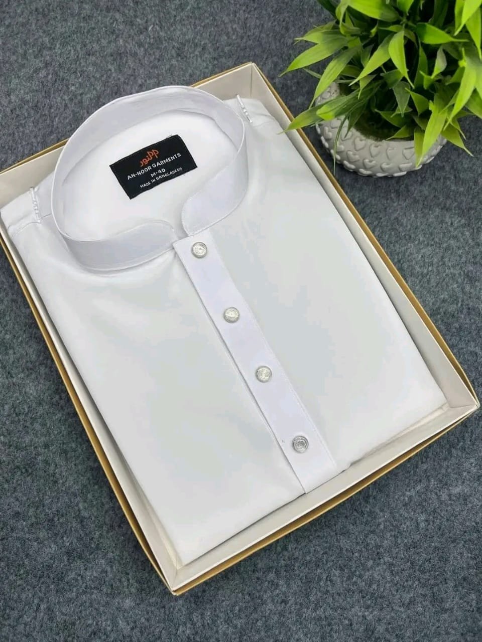 China Vangchur Fabric Solid Panjabi (White)