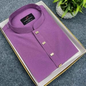 China Vangchur Fabric Solid Panjabi (Purple / Lavender)