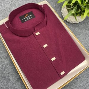 China Vangchur Fabric Solid Panjabi (Maroon)
