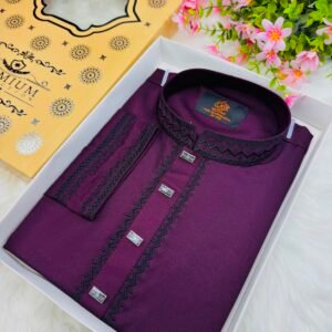 Chaina Chelli Fabrics Panjabi Wine Purple