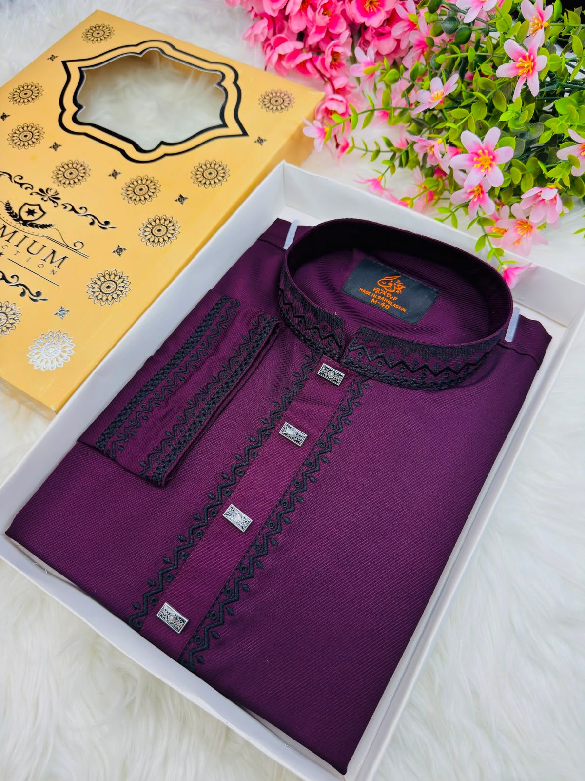 Chaina Chelli Fabrics Panjabi Wine Purple