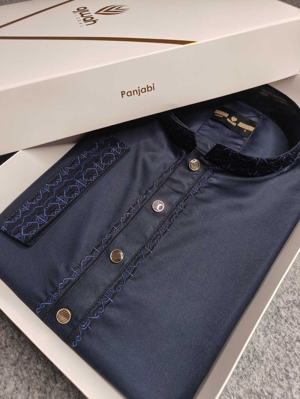 China cotton fabrics Navy Blue AK1003 - Image 3