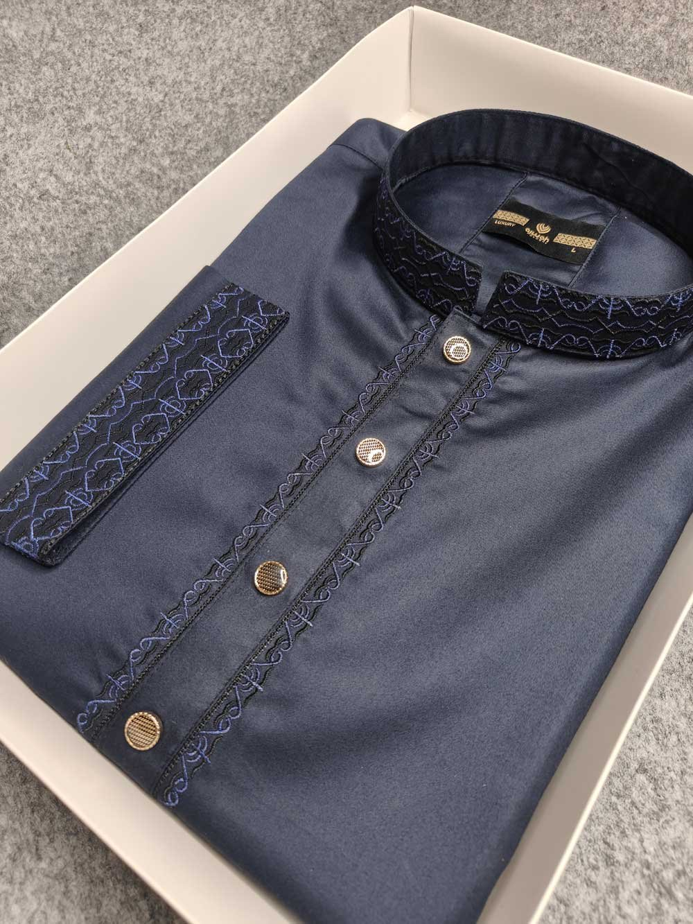 China cotton fabrics Navy Blue AK1003 - Image 2
