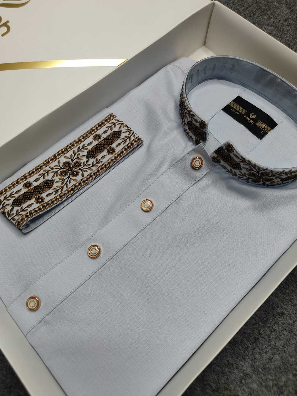 Cotton Fabrics Panjabi Light Sky Blue AK1010